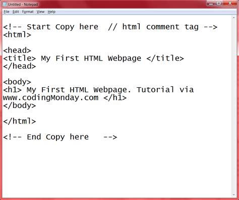 Coding Monday: Intro to HTML with notepad