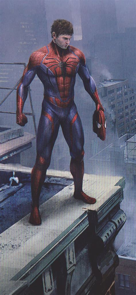 1125x2436 Spiderman Peter Parker Standing On A Rooftop Iphone Xsiphone