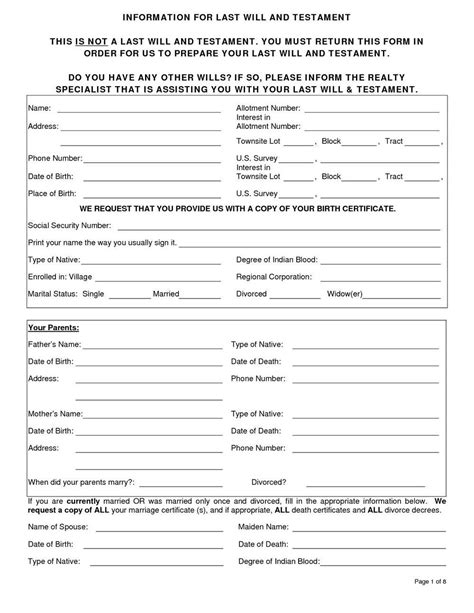 Download this illinois last will and testament form in order to let your loved ones know how your estate real and personal property should be divided among your beneficiaries after your death. Free Printable Last Will And Testament Blank Forms