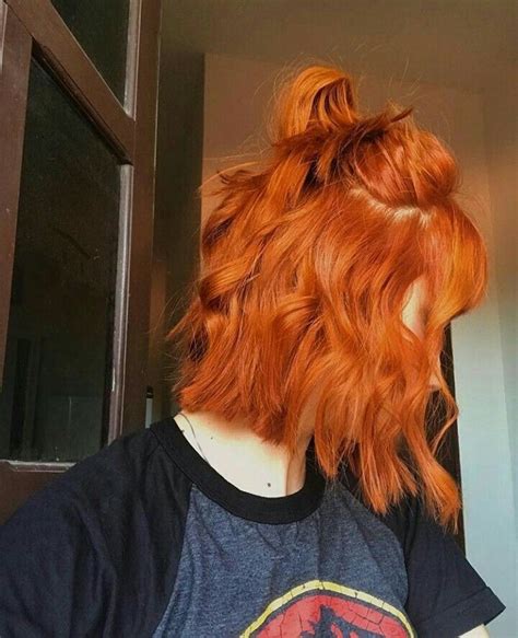 Hot Orange Aesthetic Hair Colors And Highlights For Long Or Short Hairstyles In 2019 Hair Color