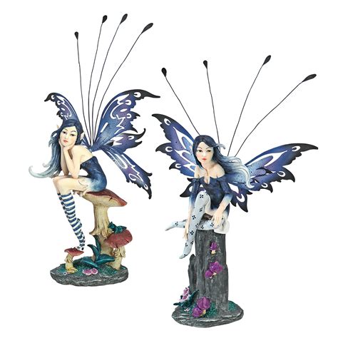 Design Toscano 2 Piece Azure And Sapphire The Pepperwand Fairy Statue