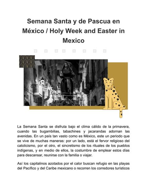 Semana Santa Y De Pascua En México Holy Week And Easter In Mexico