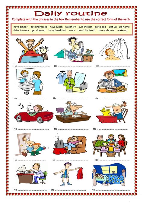 Daily Routine English Esl Worksheets For Distance Learning And