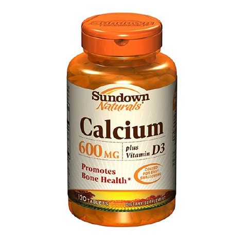 Calcium 600 Mg Plus Vitamin D Caplets By Sundown 120 Caplets
