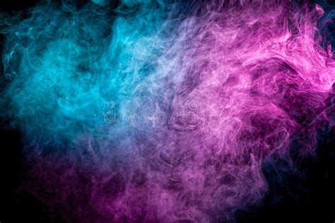 Abstract Blue Smoke Mist Fog On A Black Background Texture Design