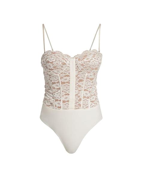 Cami Nyc Bria Lace Bodysuit In White Lyst