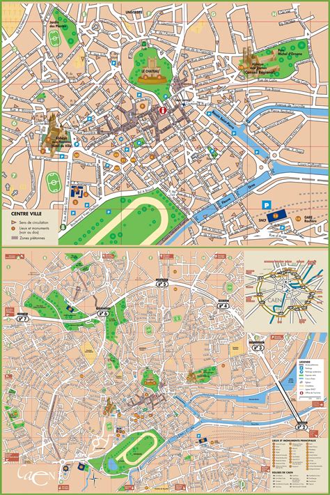 Stadtplan Von Caen Detaillierte Gedruckte Karten Von Caen Frankreich