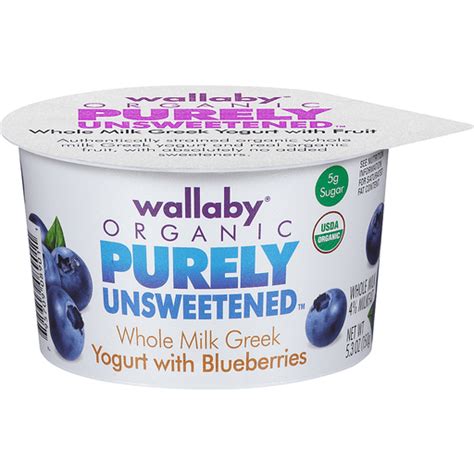 Wallaby Organic Purely Unsweetened Whole Milk Greek Yogurt With