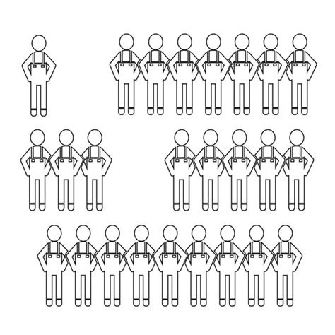 Group Of People Standing Community Stick Figure Pictogram Icons Stock
