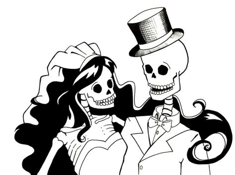 Skeleton Bride And Groom By Sareidia On Deviantart Bride And Groom Silhouette Skeleton Love