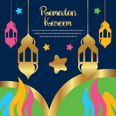 Background Ramadhan Dengan Siluet Masjid Emas Latar Belakang Biru Tua