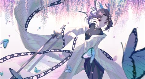 Wallpaper Id 513904 Shinobu Kochou Butterfly Girl Anime Sword