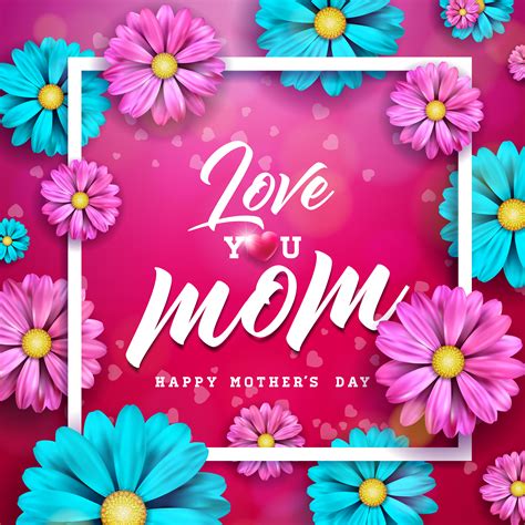Latest mother's day greeting card with flowers. Happy Mothers Day Greeting card design with flower and typographic elements on red background. I ...