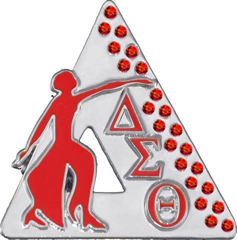 Delta Sigma Theta Founding Jewels Lapel Pin With Stones Silver