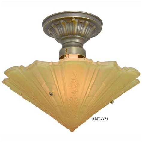 Home antique lighting art deco lights (209). Antique Impressed Glass Art Deco Bowl Shade Ceiling Light ...