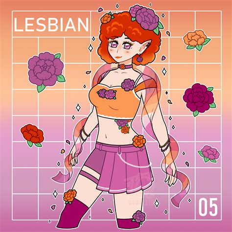 tenti q s art 🏳️‍🌈 — lesbian flag character~ 🏳️‍🌈🧡🤍💜