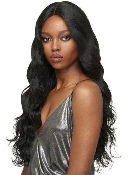 Beautiful Black Womens Water Wavy Hair Long Human Hair Wigs