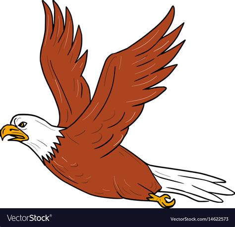 Angry Eagle Flying Cartoon Royalty Free Vector Image