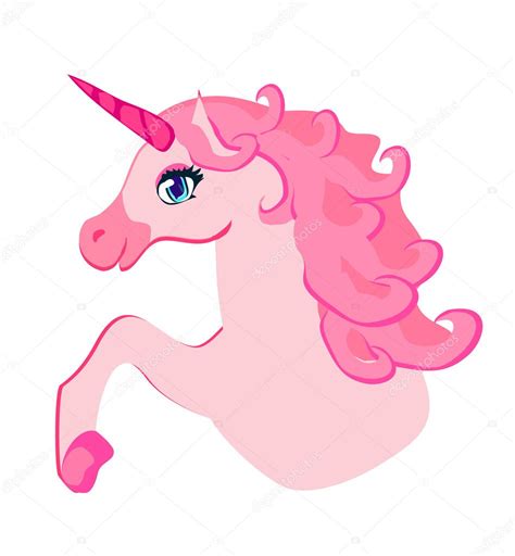 Vector Illustration Of Beautiful Pink Unicorn — Stock Vector