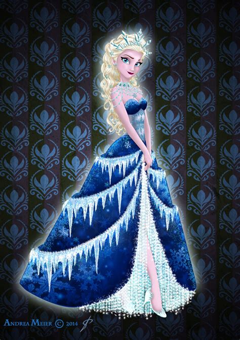 Wallpaper Elsa Frozen Castle Queen Disney Illust Snow