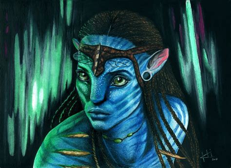 Neytiri Portrait Drawingavatar Realistic Portrait Drawing Etsy