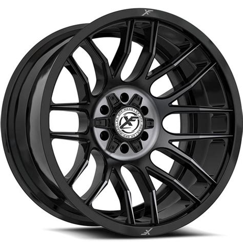 Xf Off Road Xf 232 Gloss Black Machined With Titanium Face Dually Wheels