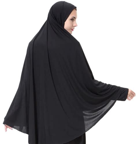 Black Long Silk Muslim Arab Women National Hijab Buy Black Long