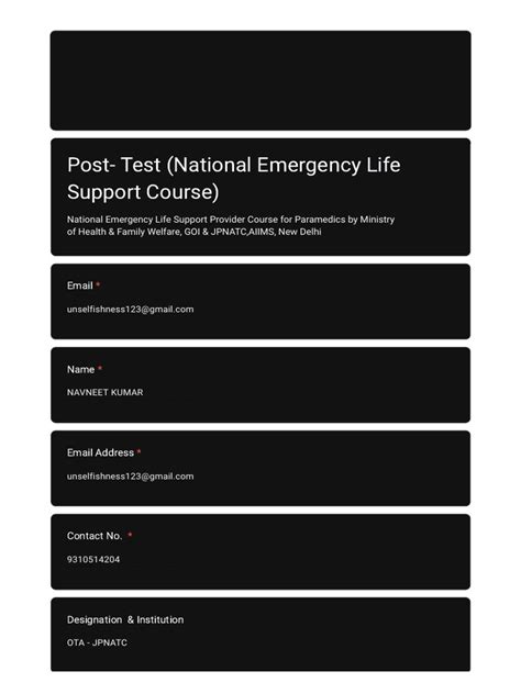 Post Test National Emergency Life Support Course Pdf