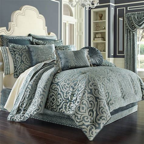 Our queen size comforter guide will take the guesswork out of selecting the perfect bedding. J Queen New York Sicily Teal 4 Piece King Comforter Set ...