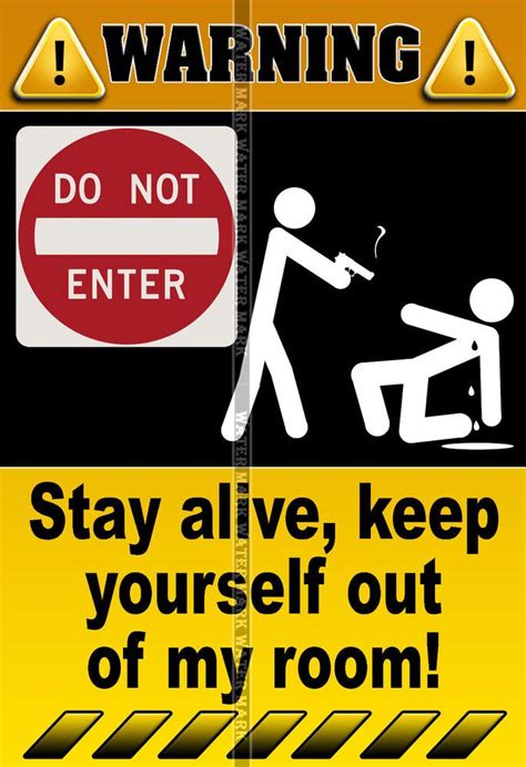 Funny Signs For Your Bedroom Door Warning Keep Out This Room Contains