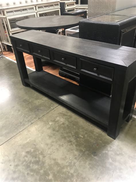 Gavelston Rectangular Black Sofa Table