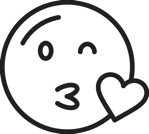 Face Blowing A Kiss Line Icon 7230196 Vector Art At Vecteezy