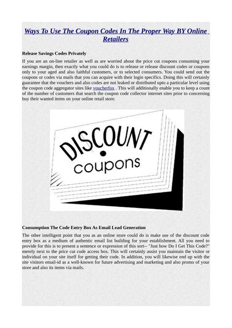 Ppt Ways To Use The Coupon Codes In The Proper Way By Online