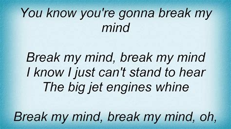 Roy Orbison Break My Mind Lyrics Youtube