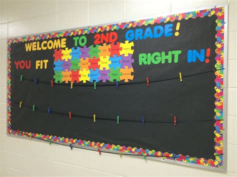 A Bulletin Board That Says Welcome To 2nd Grade You Fit Right In With