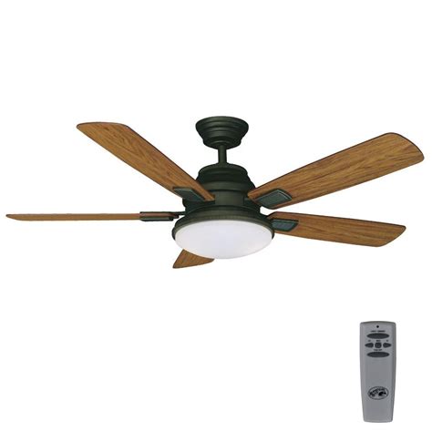 The hampton bay ceiling fan weighs 20.8 pounds, and the dimensions are 20 x 12 x 12 inches. Hampton Bay Latham 52 in. LED Indoor Oil Rubbed Bronze ...