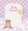 Tarjeta de Baby Shower con osito y globos con nube 671951 Vector en ...