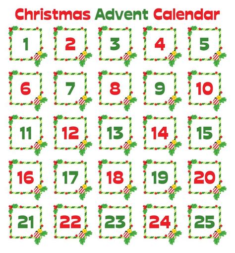 1 Through 30 Christmas Numbers Printable