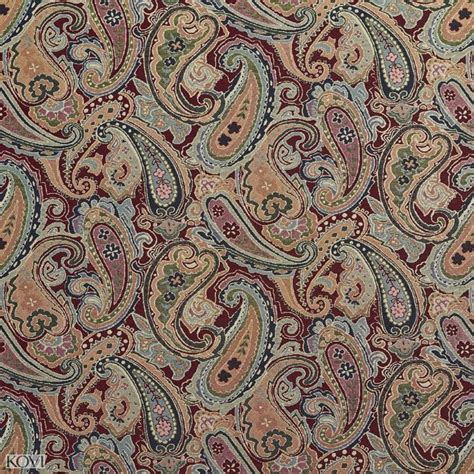 Merlot Paisley Beige And Burgundy Abstract Tapestry Drapery And