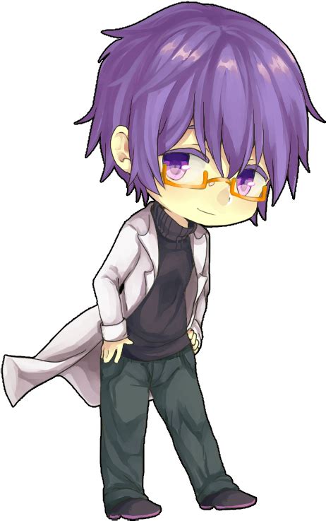 Anime With Glasses Chibi Free Transparent Png Download Pngkey