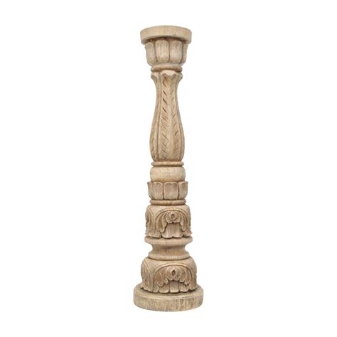 Eastwick Resin Woodgrain Pillar Holder Large Maisy And Co