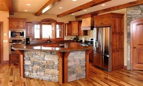 See pictures of rustic kitchen designs in general, rustic kitchen cabinets have a timeworn look and an unrefined aesthetic. Mullet Cabinet — Rustic Kitchen Cabinets in Timber Frame Home