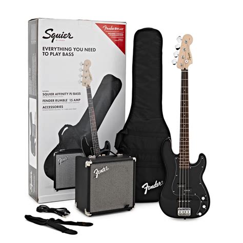 Squier Affinity Series Precision Bass Pj Pack Black Gear4music