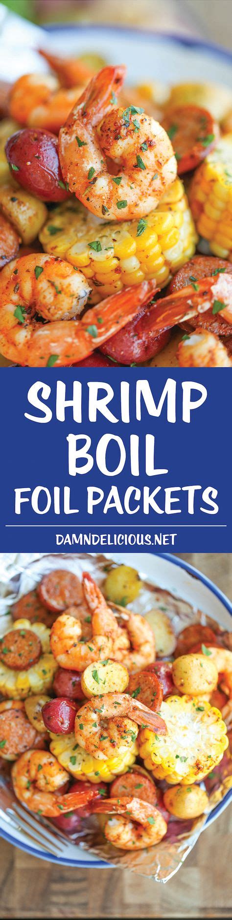 And this shrimp scampi quesadilla recipe definitely fits the bill!! Shrimp Boil Foil Packets | Recipe | Food recipes, Seafood ...