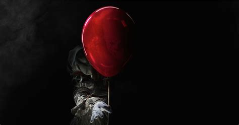 red balloon with penny wise head wallpaper movie it 2017 clown pennywise it scary 720p
