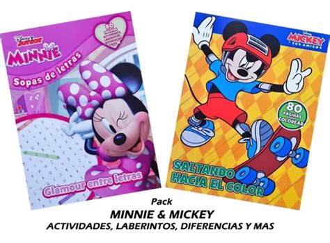 Minnie And Mickey Libro Para Colorear Y Sopa De Letras 80 Pags Cuotas