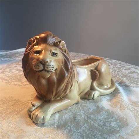 Vintage Lion Ceramic Planter By Eo Brody Pottery Made In Usa
