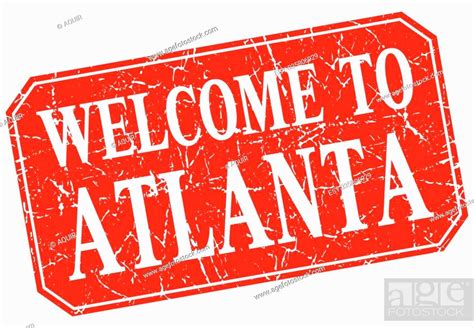 Welcome To Atlanta Red Square Grunge Stamp Stock Vector Vector And