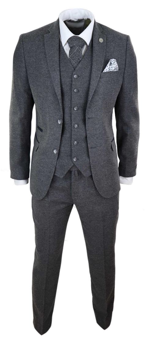 Mens Grey Wool Suit Buy Online Happy Gentleman