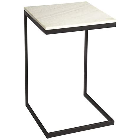 Butler Lawler 14 14w Black Metal End Table With Marble Top 77j82